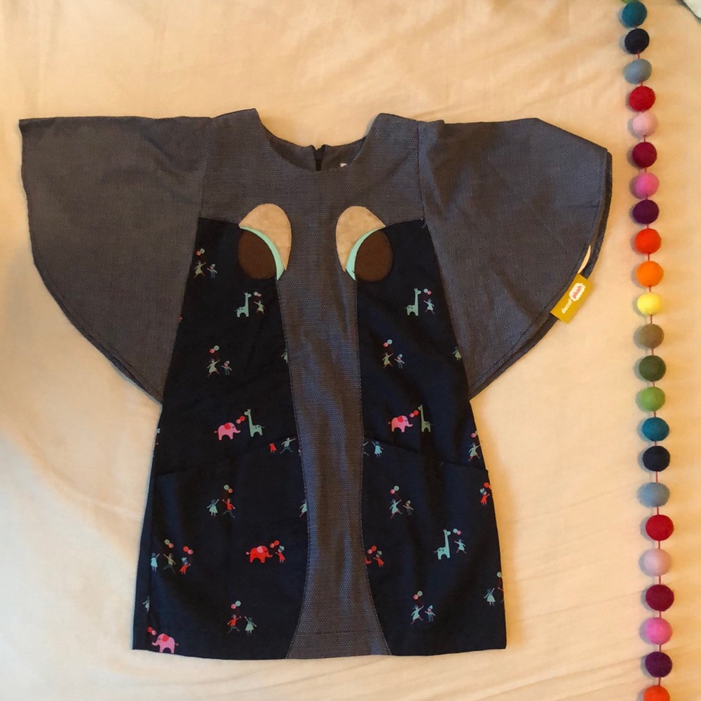 NWT Decaf Plush Elephant Dress - 4T